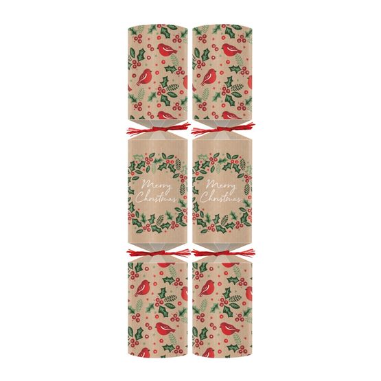 12" Holly Robin Christmas Crackers - E2 Contents C502HYB-E2