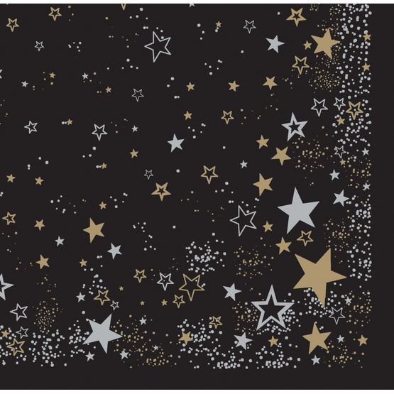33cm Swantex 3Ply Midnight Sparkle Paper Napkins X32-MIN