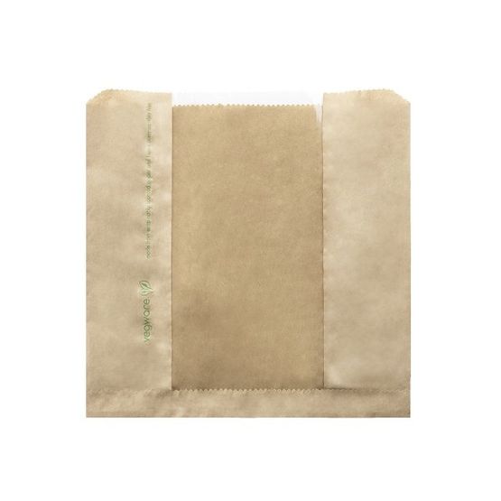 Vegware VNWB8.5 8.5 x 8.5in Kraft NatureFlex Window Bag