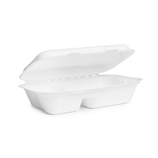 Vegware 9 X 6in Two Compartment Bagasse - B002