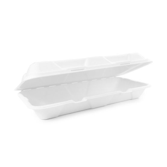 Vegware VB12NW 12 X 6in/310 X 145mm Nourish Moulded Fibre Clamshell