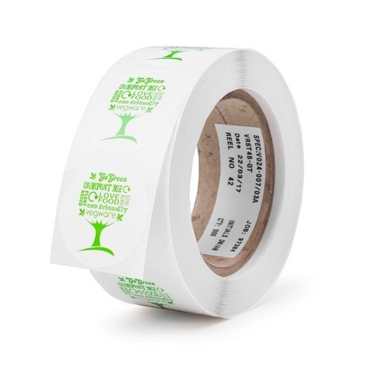 Vegware VRST45-GT 45mm Round Compostable Sticker