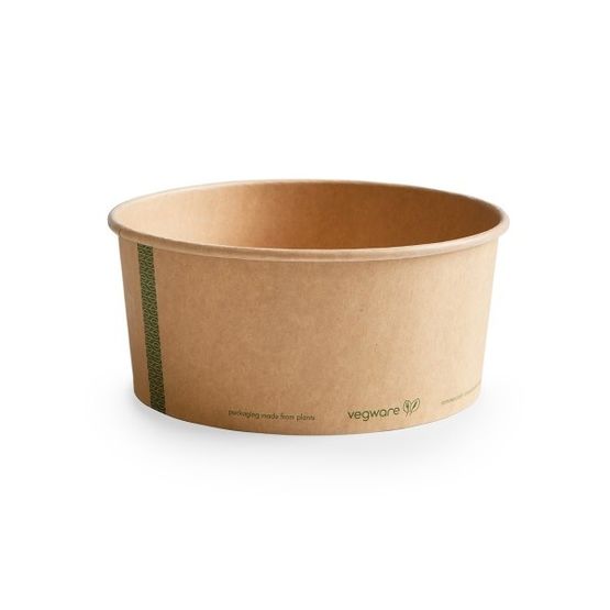 Vegware RSC-48K 48oz Pla-Lined Kraft Paper Food Bowl
