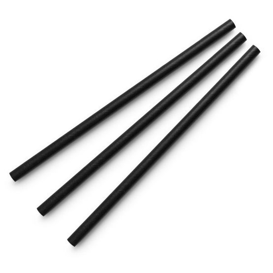 Vegware PS06C-BLK Cocktail Black 6mm Paper Straw