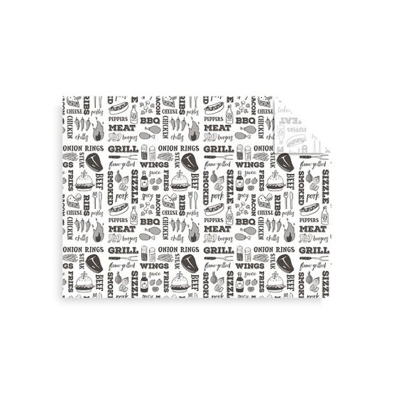 Vegware Grill Theme Printed Greaseproof Papers 400 x 300mm VGGSH-GRILL