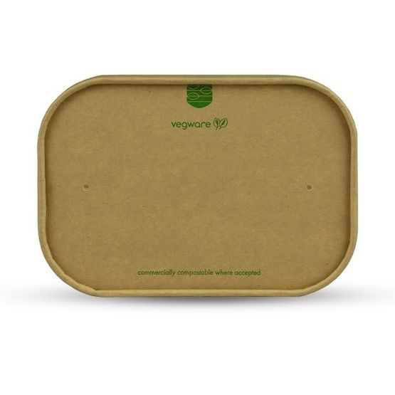 Vegware SLID-7X5P Rectangular Kraft Paper Lid