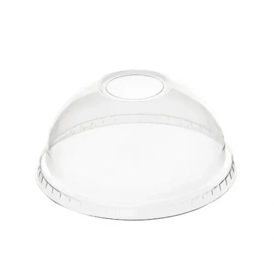 95mm Domed Rpet Lids With Hole 95mm