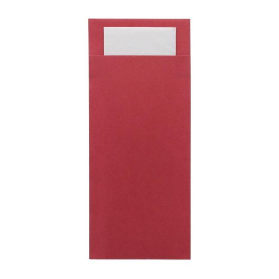 Europochette Classic Size Beet Red Cutlery Pouch with White 2ply Napkin