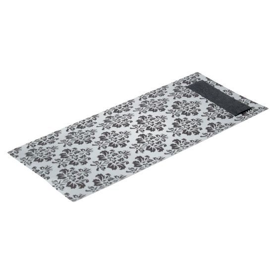 Europochette White with Vintage Design Cutlery Pouch with Black Napkin