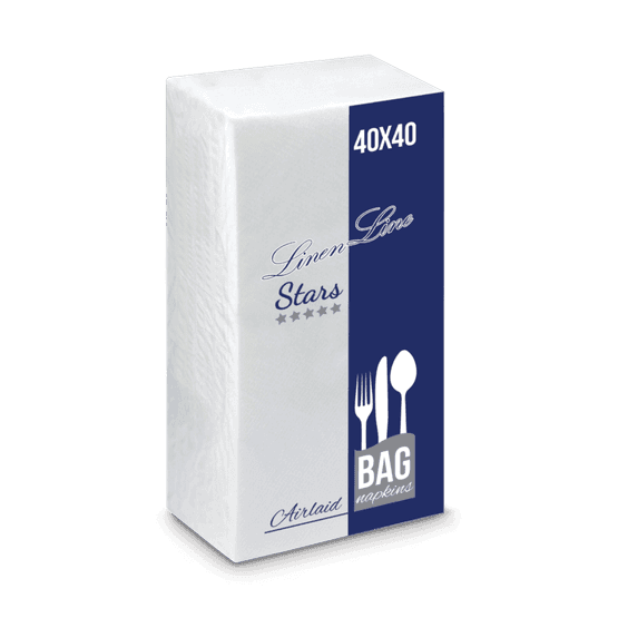 40cm Airlaid White Napkins 1/8 Fold Bulkysoft