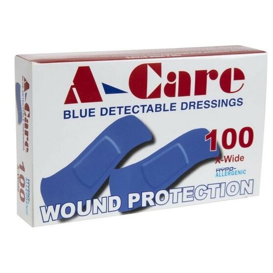 Blue Detectable Plasters One Size Extra Wide Strip
