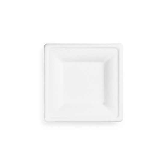 Vegware VPSQ-06NW 6in / 150mm Square Nourish Moulded Fibre Plate