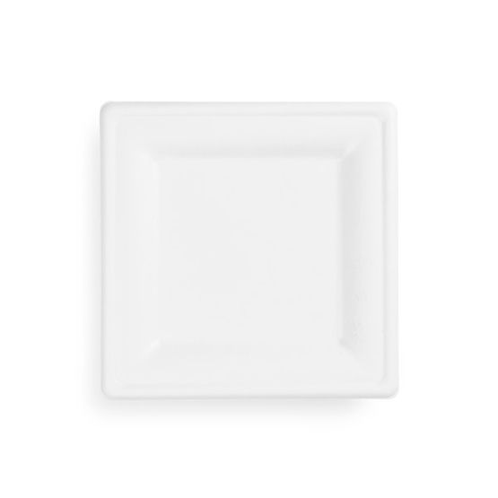 Vegware VPSQ-08NW 8in / 200mm Square Nourish Moulded Fibre Plate