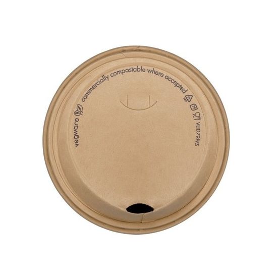 Vegware VLID79P-FS Feel Snug 79-Series Paper Sipping Lid