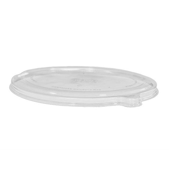 Vanguard WorldView Clear Vented rPET Lid for 24oz &amp; 32oz Oval Containers
