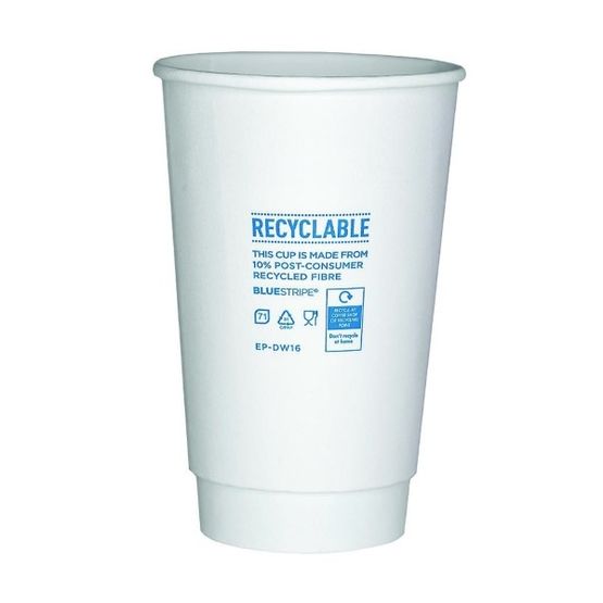 Eco-Products Bluestripe 16oz Double Wall Hot Cup, 90-Series