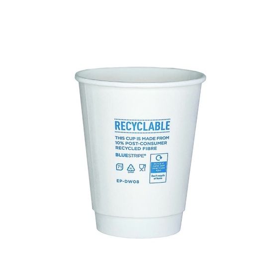 Eco-Products BlueStripe 8oz Double Wall Hot Cup EP-DW08-EP 80-Series