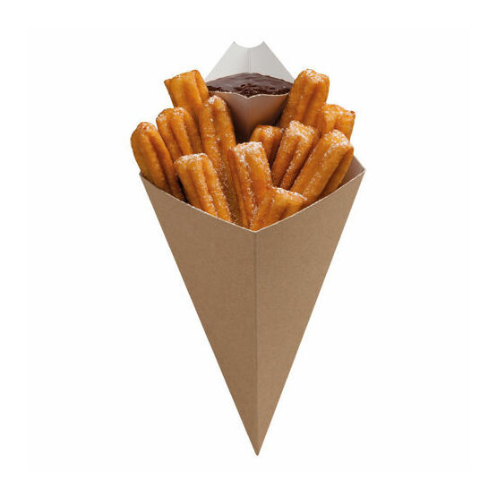 News printed Chip shop scoop cone fast food takeaway party tray recyclable brown 