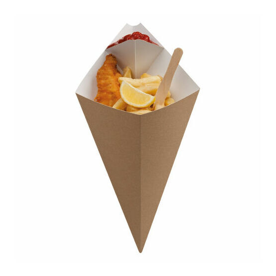 Large Kraft Paperboard Cone with dip corner