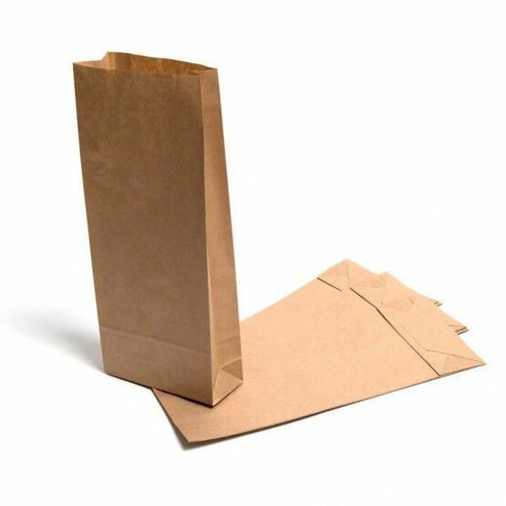 5lb Block Bottom Brown Kraft Paper Bags 15cm x 34.5cm x 6.5cm