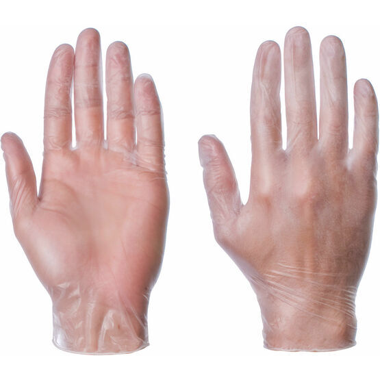 Clear Powder Free Vinyl Gloves - Extra Large Size