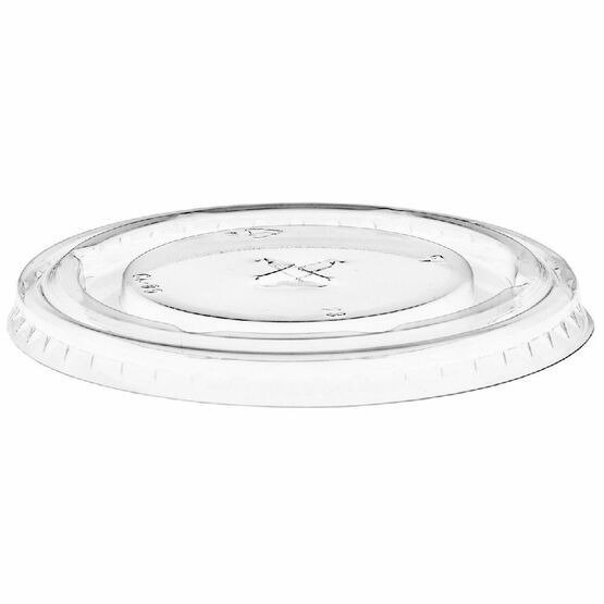 12 & 16oz RPET Flat Smoothie Lid with Straw Hole