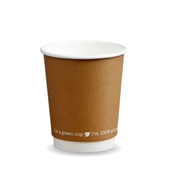 12oz Double Wall Brown Compostable Paper Cup