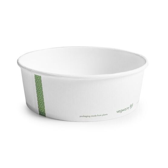 Vegware RSC-32 32oz PLA-lined Paper Food Bowl Bon appetit