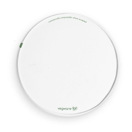 Vegware 185-Series PLA-Lined Paper Lid White