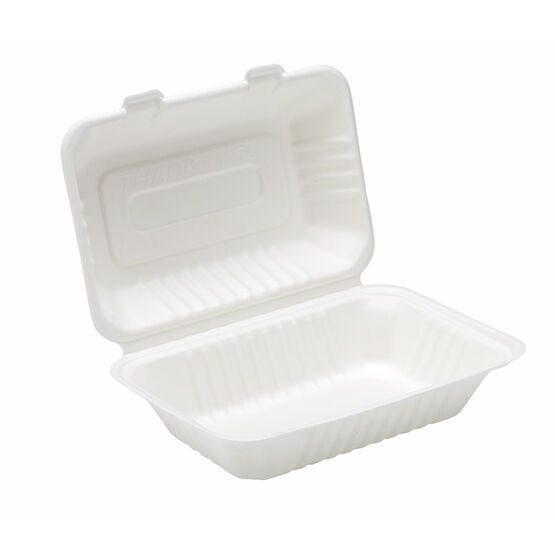 9" x 6" Takeaway Bagasse Lunch Box