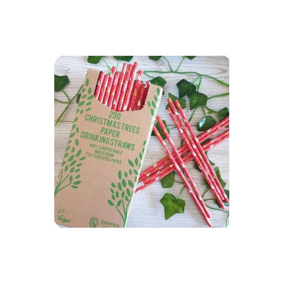 Christmas tree paper straw Swantex 200mm x 6mm PS-XMASTRE