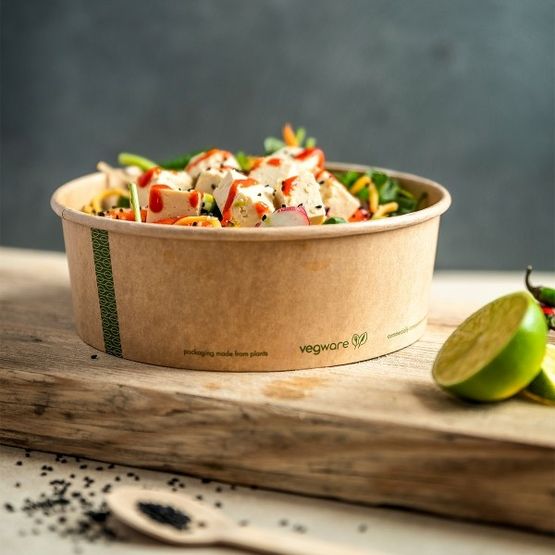 Vegware 32oz PLA-Lined Kraft Paper Food Bowl - RSC-32K