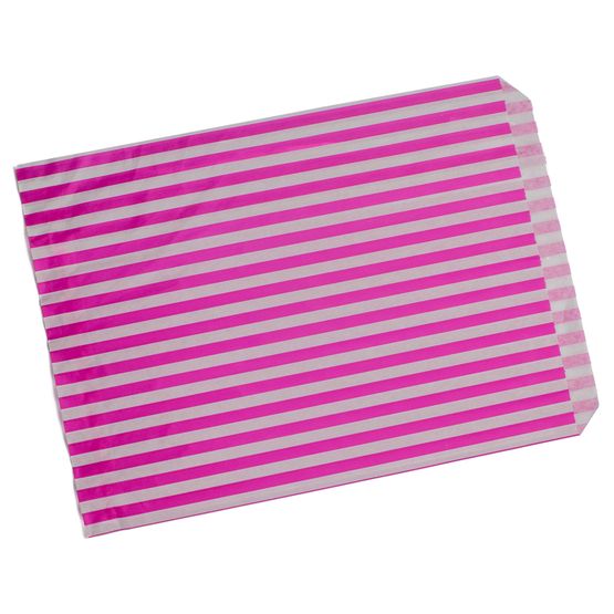Stronghold Striped Pink Paper Bag 24 x 36 cm (10" X 14")