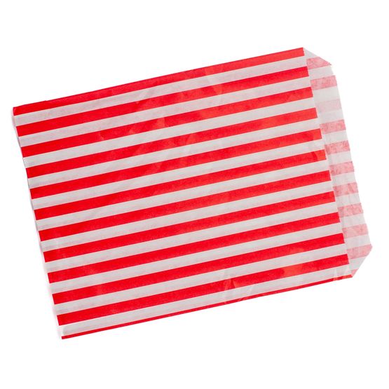 Stronghold Striped Red Paper Bag 18 x 23 cm  (7" X 9")