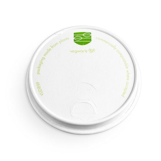 Vegware 89mm Paper Hot Cup Lid VLID89P