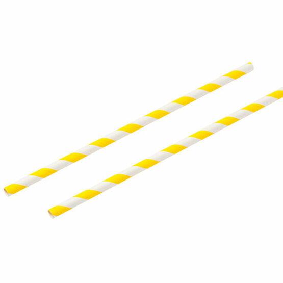 2 ply Yellow and White Paper Straws 6mm