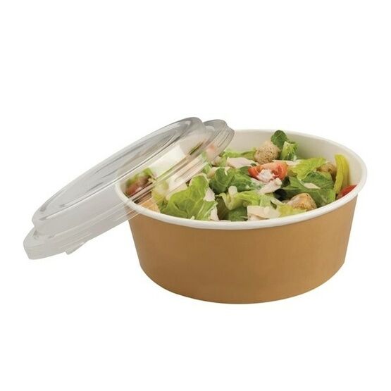 Colpac Recyclable Kraft Salad Pots With Lid Large 1300ml / 45oz