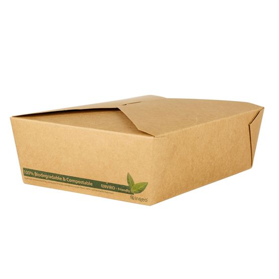 No.3 Food Carton 1800ml kraft PLA Lined 39003