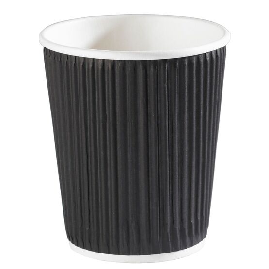 8oz Triple Wall Kraft Ripple Cup - Black